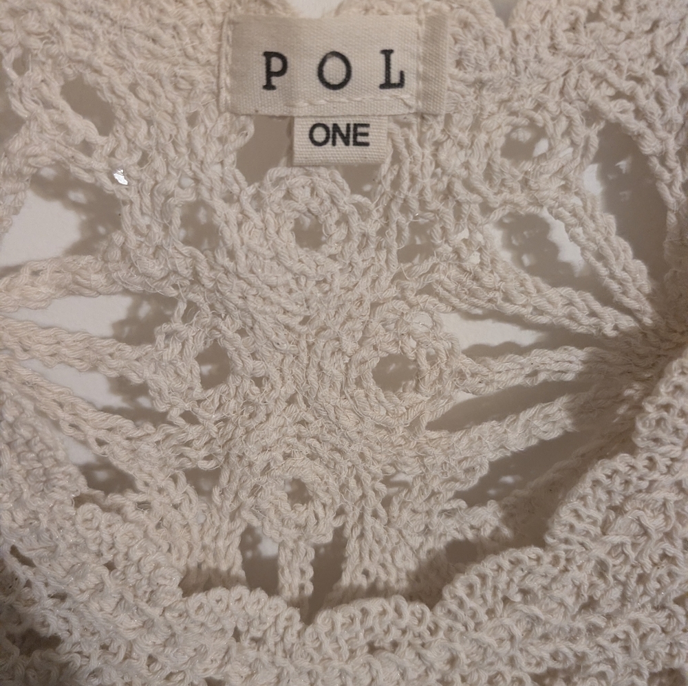 POL Natalie Lace Crochet Crop Top Cream - Picture 7 of 10